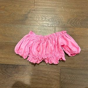 Zara Ruffle Off Shoulder Crop Top